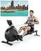 Superun 32 Levels Rowing Machine, 136KG Weight Capacity Rowing Machine for Home Gym with Quiet Magnetic Resistance, Magnetic Rower with APP LCD Display Cardio Exerciser Equipment