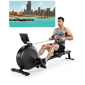 Superun 32 Levels Rowing Machine, 136KG Weight Capacity Rowing Machine for Home Gym with Quiet Magnetic Resistance, Magnetic Rower with APP LCD Display Cardio Exerciser Equipment