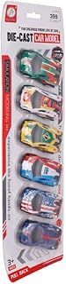 لعبة سيارات مصبوبة من البلاستيك للأولاد من ثري ايه، 123-3C، مجموعة من 6 قطع، متعددة الألوان