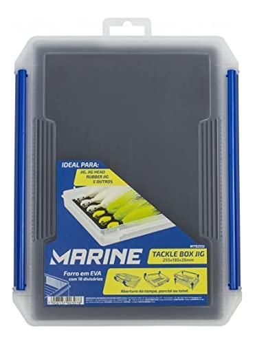 Caixa Estojo Marine Sports Tackle Box MTB255J Para Isca Artificial 18 Divisórias em E.V.A