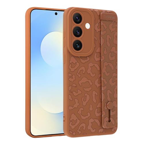 Image of Compatible with Samsung Galaxy S25 FE Case with Strap Wrist Brown