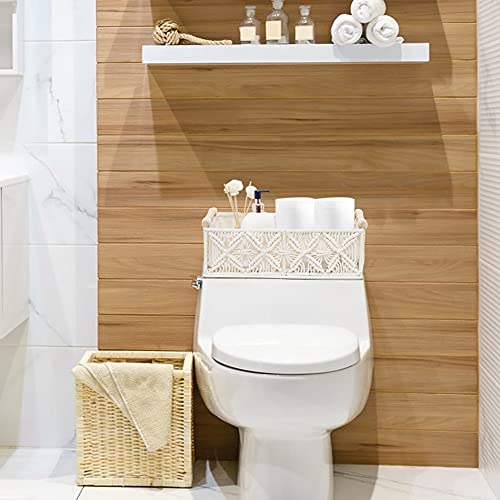 Macrame Boho Decor Baskets For Organizing Woven Decorative Basket For Countertop Toilet Paper Basket For Tank Top For Home Decor Bedroom Nursery Livingroom Entryway (Set Of 2) #TOP2