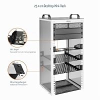 Tecmojo 10-Zoll 12HE 260mm Tief Desktop Mini Rack, Netzwerk-Schrank mit SBC-Einschub, Micro-HDMI-zu-HDMI-Adapterplatine und Blindblende, für 10"-AV-, NAS- und Servergeräte, Weiß – Ansicht 4
