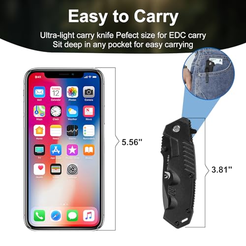 3BirdsHike 3.54" Tactical Folding Knife – Pocket Knife with Pocket Clip for Men, Small EDC Knife for Camping, Outdoor Survival, Portable Everyday Carry