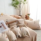 Tospass Baumwolle Bettwäsche 135x200 Dackel Khaki Bunt Dachshund Bettwäsche-Sets Mädchen Aesthetic Kinderbettwäsche ÖKO-TEX Deckenbezug 1 Bettbezug mit Reißverschluss und 1 Kissenbezug 80x80cm