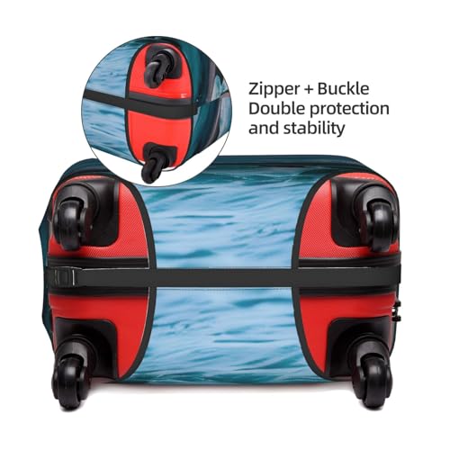 Dolphins In The Sea Tsa Approved Luggage Cover For 18-32 Inch Suitcases Scratch-Resistant Stretch Luggage Cover4