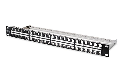 DIGITUS Patch Panel Modular - 48 Puertos 1U - 19 Rack - Para Módulos Keystone RJ45 - Apantallado - Negro