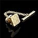 HAWSON Mens Square Tie Tacks Pins with Chains Check Tie Clips (Gold)