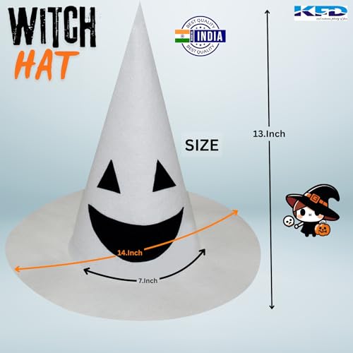 Image of Kaku Fancy Dresses Witch Hat for Girls, Witch Costume Accessory for Halloween Party Prop Multicolor Witch Hat
