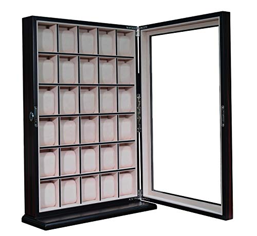 Timelybuys 30 Piece Ebony Wood Watch Display Wall Hanging Case And Storage Organizer Box And Stand Father's Day Gift #TOP3