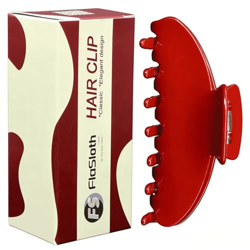 Cherry Red Claw Clip 4 Inch - Premium Acetate Hair Clip for All Hair Smooth Round Edges No Snag Gift Ready Luxury Box