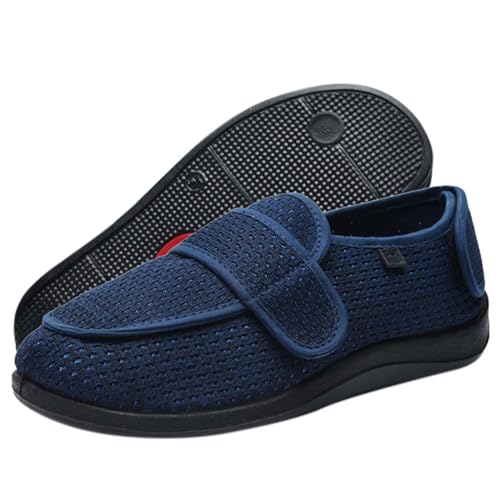 AZMAHT Hausschuhe Hallux valgus Damen Herren Diabetiker Schuhe Diabetiker Schuhe Herren Extra Weit Diabetiker Schuhe Damen für Geschwollene Füße Senioren,Blau,42.5EU