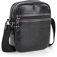 Lois - Bandoleras Hombre - Bolso Hombre Bandolera Ajustable - Bandolera Hombre Lois de Polipiel - Bolso Bandolera Hombre para Uso Diario. Bolso de Hombre Pequeño 40214, Negro