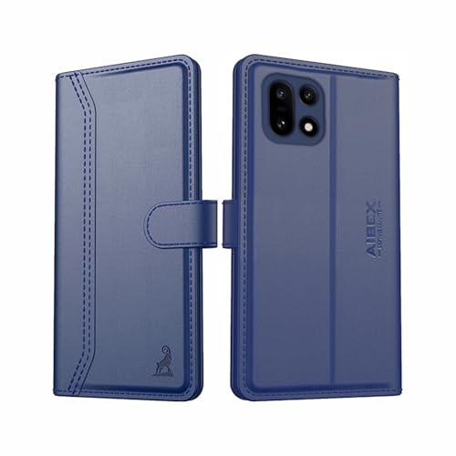 Image of AIBEX Compatible for OnePlus 15 5G Flip Cover Leather Finish | Inside TPU with Card Pockets | Wallet Stand | Complete Protection Flip Case Blue