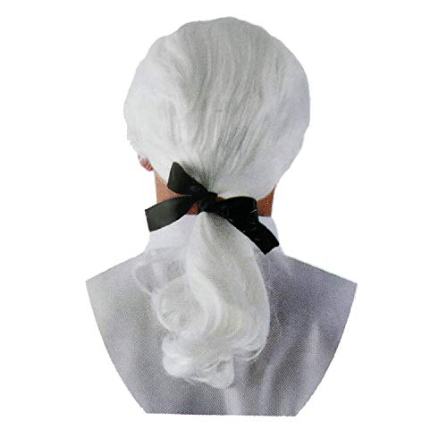 PtitClown - 18036 - Perücke KARL mit Catogan - Karl’s Wig - Synthetisches Haar - Perfekt für Karneval, Mottopartys, Fashion Week, Kostümpartys, Silvester - Erwachsene Männer - Weiß