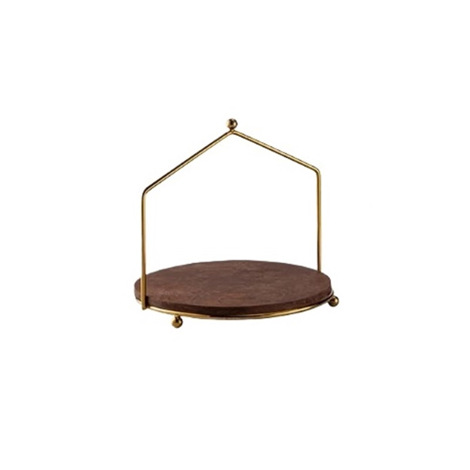 HLHLOP777 Dessert Stand Round Wooden Cake Stand — Dessert Tray, Decorative Piece, Afternoon Tea Cupcake Stand Serving Tray(Gold)
