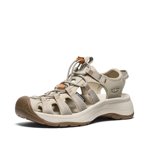 KEEN Sandalia Astoria West para mujer, Plaza Taupe   Pecana tostada, 38.5 EU