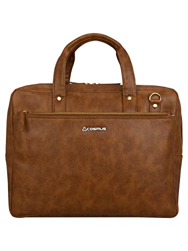 Image of COSMUS Scarlett PU Leather Sleek Laptop Bag fits up to 15.6 inches Laptop Messenger Office Bag for Men