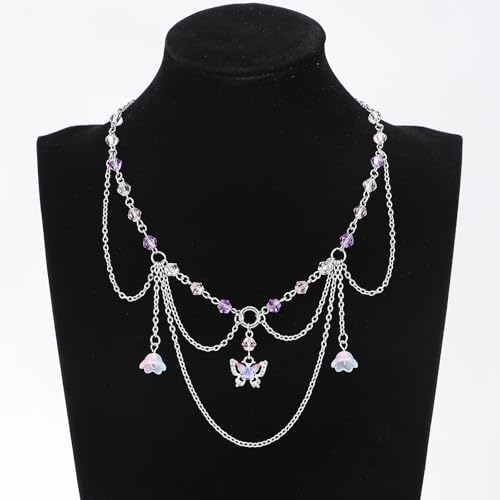 MOSTORY Crystal Fairy Necklace for Women - Fantasy Renaissance Necklace for Cosplay Renfaire Cosplay Fairycore Jewelry2