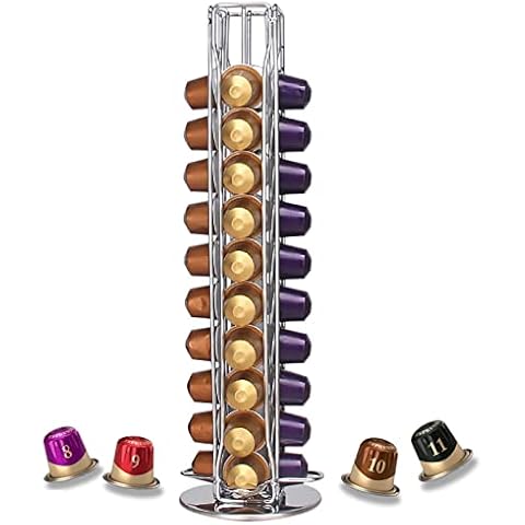 Coffee Pods Holder for Nespresso, Coffee Capsules Holder Stand, Nespresso Coffee Pod Storage Rack for 40 Pcs Capsules (not Included Coffee pods) Cover