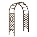 VINGLI Wooden Garden Arbor, Wedding Arch, 7ft Arch Backdrop Stand for Ceremony, Wood Trellis for Plant Climbing, Christmas Decor Pergola for Garden Backyard, Lawn