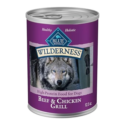 Blue Buffalo Wilderness Adult Wet Dog Food, High-Protein & Grain-Free, Made with Natural Ingredients, Beef & Chicken Grill, 12.5-oz Cans, 12 Count