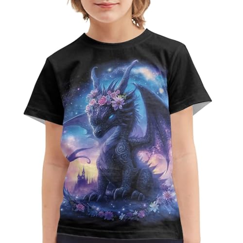 Image of Kids Graphic T-Shirt Boys Girls Novelty Tees Top Short Sleeve Shirts Summer Blouses 3-16