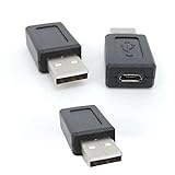 ThtRht 3 Pack USB 2.0 Male to Micro USB Female Adapter 5 Pin Type A to B Plug Converter Connector for Smartphone Laptop PC Computer Car and More