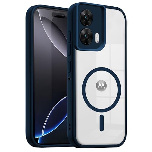 Image of V-TAN Back Cover for Motorola G96 5G | TPU | Transparent Crystal Clear Magnetic Case Compatible with Motorola G96 | Camera Protective Shockproof Mobile Cover Design (Blue)
