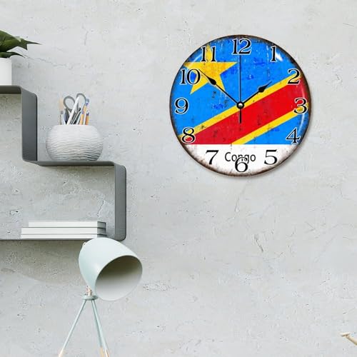 Horloge murale Congo en bois de qualité supérieure, cadran sans bruit - 3