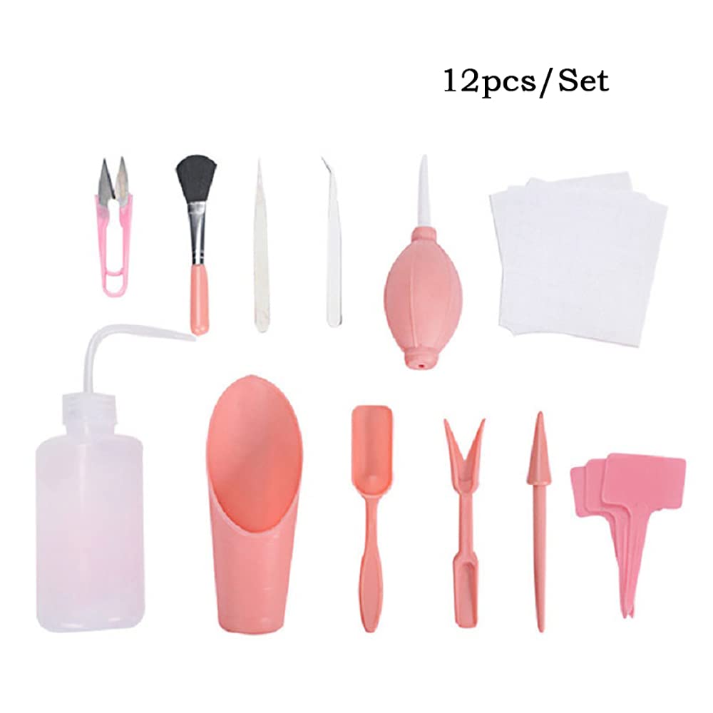 Melphoe Lot de 23 Mini Outils de Transplantation Manuelle pour Plantes succulentes, Tapis de rempotage épais de 100,1 cm et étiquette de Plante, Plante Miniature, Entretien des fées d'intérieur