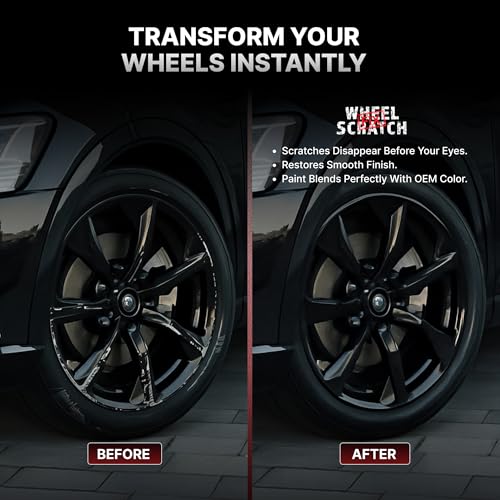 Wheel Scratch Fix® Silver Touch Up Paint for Cars - DIY Alloy Wheel Repair Kit, Curb Rash Remover with Fast-Drying Pen - Long-Lasting OEM Finish Car Rim Paint for Scuffs and Chips at Home (Light Silver)