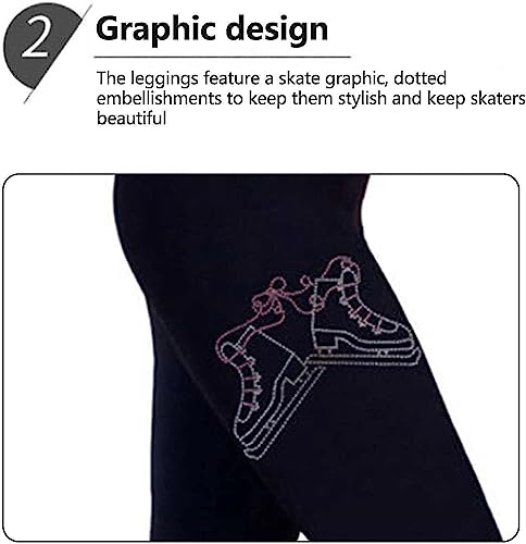 Exercício Correndo Calças de prática de patinação artística com strass, calças de lã respiráveis ​​e