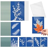 30 Sheet Cyanotype Printing Paper Kit, A4/A5/A6 High Sensitive Sun Print Paper, Solar Art Printing Paper with Acrylic Panel Instruction, Nature Print Paper for DIY Project Craft Kids
