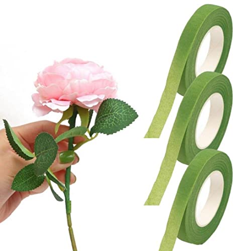 UIEHBCV Envoltura De Tallo De Floristería 3 Rollo De 12 Mm De Ancho Cinta Floral Cinta De Ramo Cinta Adhesiva Cinta De Flores Cinta Adhesiva Cinta Adhesiva De 30 Yardas Cover