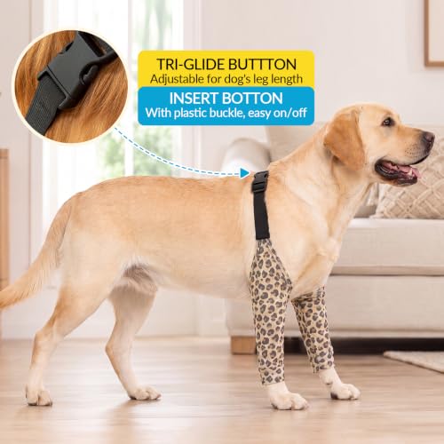 Image of ROZKITCH Dog Leg Sleeve for Front Leg Wound Cover Skin Problems Callus | Anti Licking incisions, Prevent Licking bandages, Elbow callus protection, Joint Cover, Wound coverage, Mashine Washable