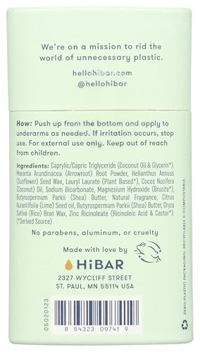 HiBAR Bergamot Cedar Deodorant, 2.25 OZ
