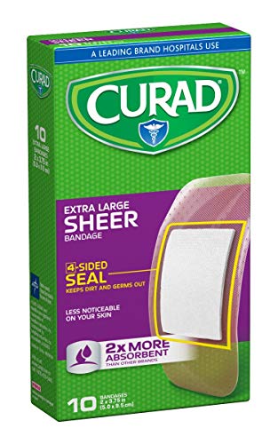 CURAD Sheer Adhesive Bandages, 4-Sided Seal, 2