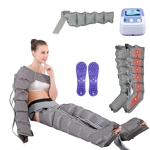LYJIANGXIN MáQuina De Presoterapia Profesional para Casa 6 CáMaras envolturas de compresión de Aire eléctrico de Cuerpo Completo para Brazos, piernas y Cintura - Sistema de recuperación para Atletas