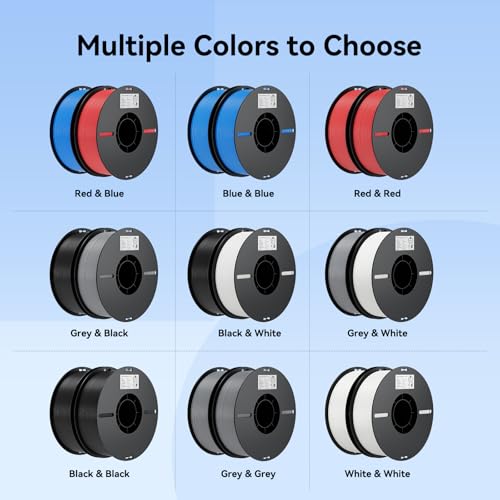 Image of Creality 12 Pack PLA 1.75mm Filament Bundle for 3D Printing with No-Tangling Strong Bonding and Overhang Performance, Accuracy + /- 0.02mm, White