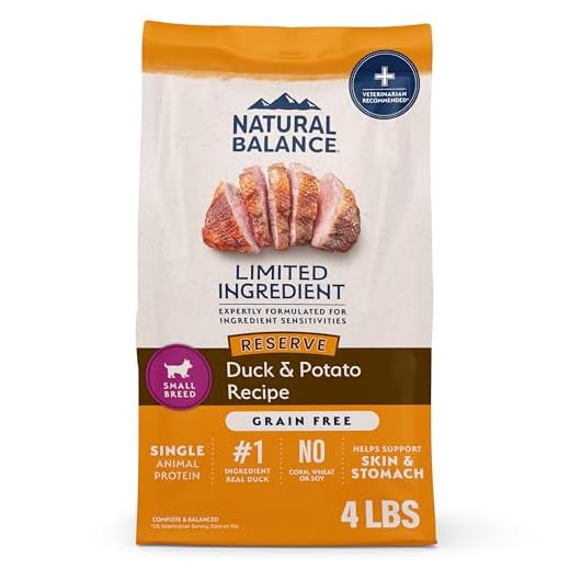 Natural Balance Limited Ingredient Small-Breed Adult Grain-Free Dry Dog Food, Reserve Duck & Potato Recipe, 4 Pound (Pack of 1)