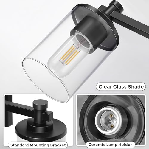 Image of DORESshop Bathroom Vanity Light Fixture Over Mirror 20 Inch Matte Black