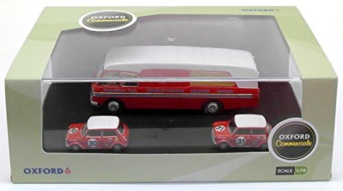 Oxford Diecast 1:76 BMC Car Transporter & Two Minis BMC Competitions Dept Collectable model 76BMC003