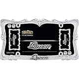 Cruiser Accessories 22630 Queen License Plate Frame, Chrome/Clear w/Fastener caps