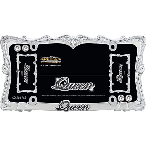 bling queen license plate frame - Cruiser Accessories 22630 Queen License Plate Frame, Chrome/Clear w/Fastener caps