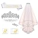 Produktbild Konsait Bride to be schärpe und Krone Tiara Kit Hochzeit Braut Schleier mit Kamm und Team Braut Tattoo für Hochzeit Braut Dusche Henne Nacht Party Dekoration Zubehör