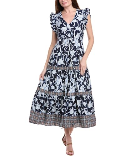 Image of Anne Klein Womens Drawstring Waist Maxi with Ruffle SLVS