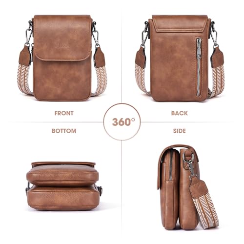 Sac à bandoulière portefeuille en cuir avec compartiments