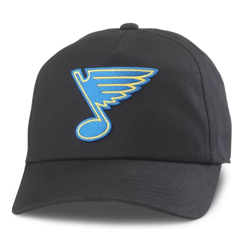 AMERICAN NEEDLE Unisex St Louis Blues Officially Licensed NHL Roscoe Adjustable Snapback Baseball Hat (EM009A-SLB-BLK)
