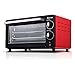Piekarnik elektryczny stołowy 10L Mini piekarnik 230 ° C Regulacja temperatury i 60-minutowy czas 800W W pełni automatyczne pieczenie Pizza z tartą jajeczną (kolor: czarny) (czerwony) FWEOOFN
